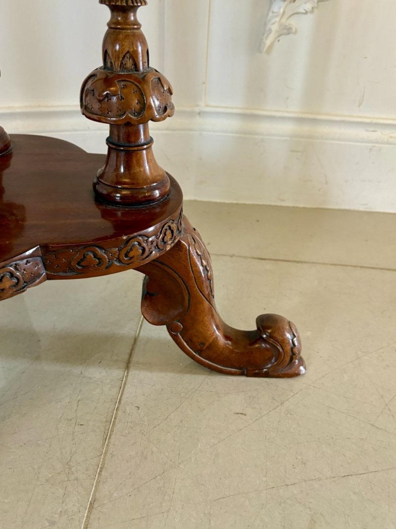 Antique Edwardian Carved Mahogany Lamp Table
